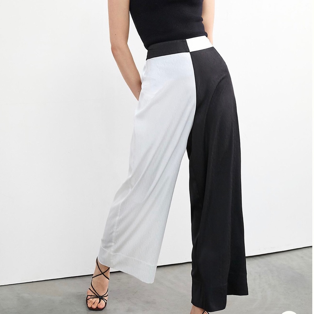 ANTHROPOLOGIE Porridge Colorblocked Wide-Leg Pants